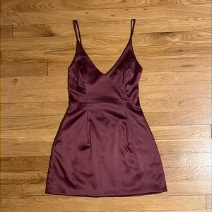 Purple Satin Mini Dress with Pockets!